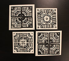 Digging Deeper into Printmaking: Repeated Patterns. All four prints.